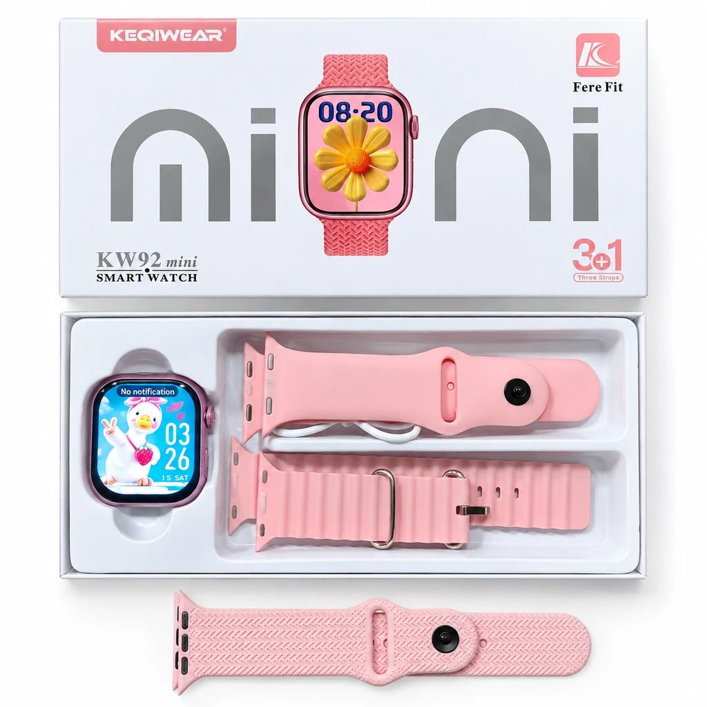 ساعت هوشمند زنانه مدل Kw92 mini همراه با سه بند